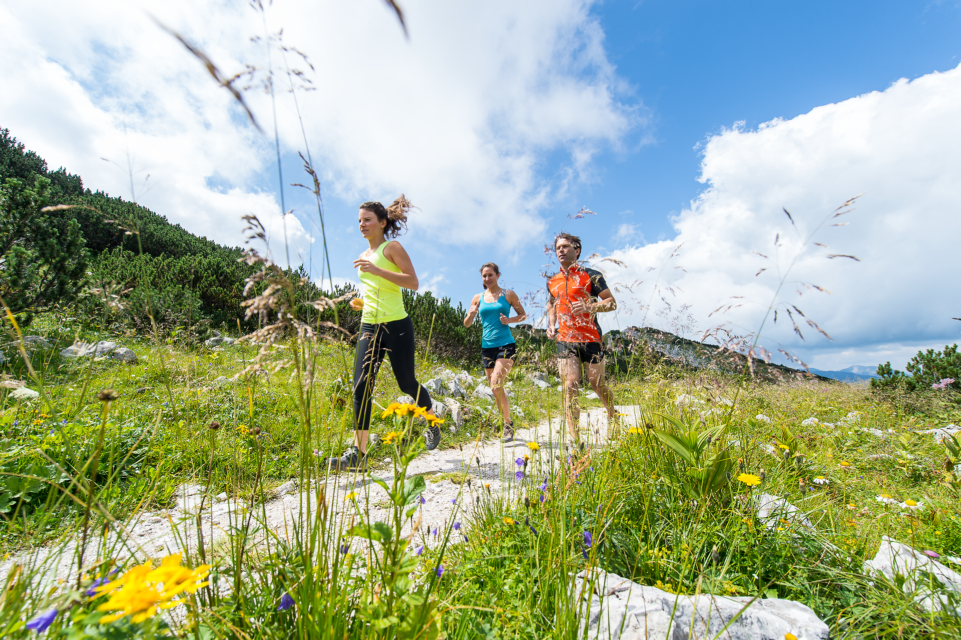 Die frische Bergluft und die atemberaubende Landschaft laden zu einem unvergesslichen Trailrunning-Abenteuer ein. Umgeben von bunten Wildblumen und majestätischen Bergen, spüren die Läufer die Freiheit und den Nervenkitzel der Natur. Hier wird der Sommer in den Bergen zum Erlebnis für Körper und Geist.