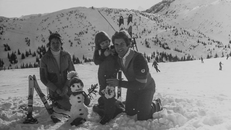 Hochkar anno dazumals Familie im Schnee, © Archiv Jagersberger
